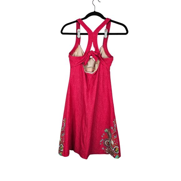 Athleta S Pink Floral Swim Dress Active Beach Surf Gorpcore Fit Flare Shelf Bra - Picture 4 of 4